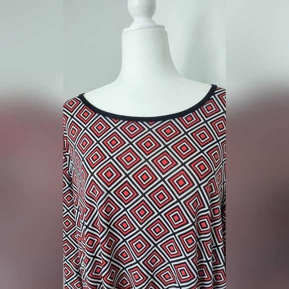 Relaxx Women's Geometric Orange  Dress - Picture 2 of 5